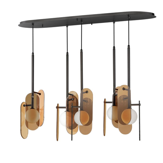 Studio M Megalith 5 Light 48" Wide LED Abstract Linear Pendant