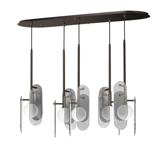 Studio M Megalith 5 Light 48" Wide LED Abstract Linear Pendant
