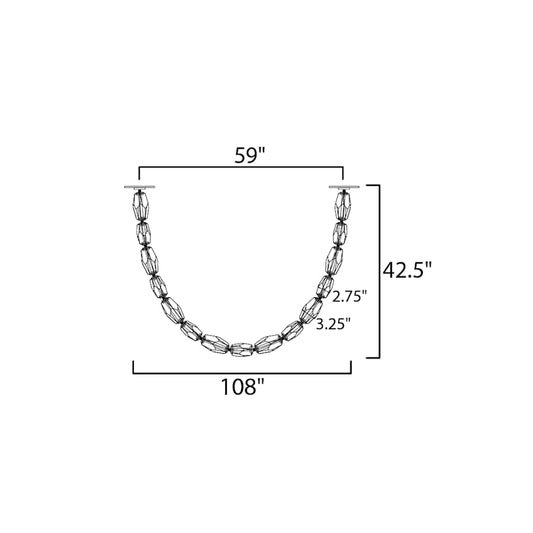 Studio M Dolce Vita 108" Wide Crystal Linear Pendant