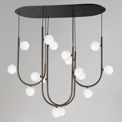 Studio M Contour 16 Light 52" Wide LED Abstract Linear Pendant by Nina Magon