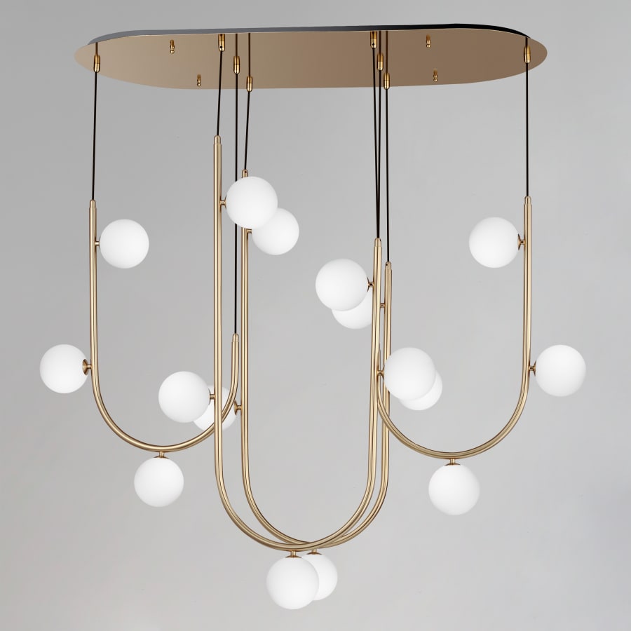 Studio M Contour 16 Light 52" Wide LED Abstract Linear Pendant by Nina Magon