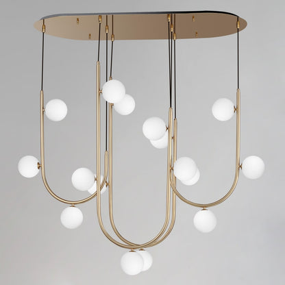 Studio M Contour 16 Light 52" Wide LED Abstract Linear Pendant by Nina Magon