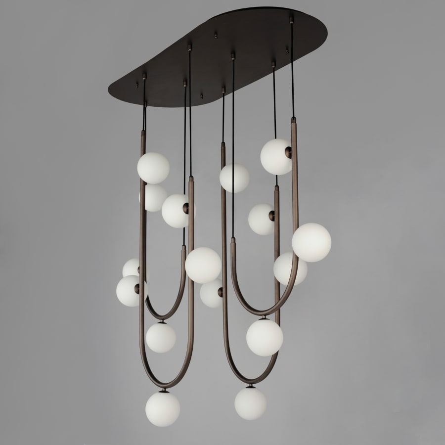Studio M Contour 16 Light 52" Wide LED Abstract Linear Pendant by Nina Magon