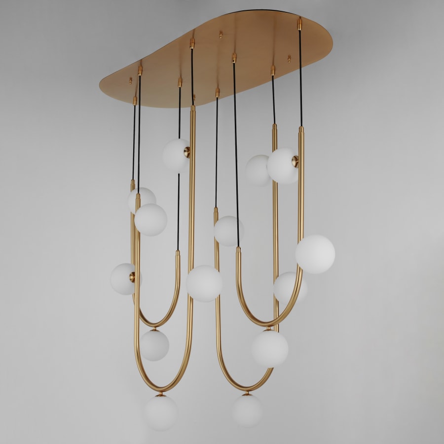 Studio M Contour 16 Light 52" Wide LED Abstract Linear Pendant by Nina Magon