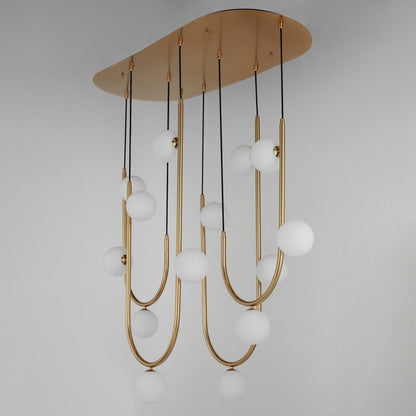 Studio M Contour 16 Light 52" Wide LED Abstract Linear Pendant by Nina Magon