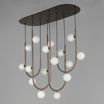 Studio M Contour 16 Light 52" Wide LED Abstract Linear Pendant by Nina Magon