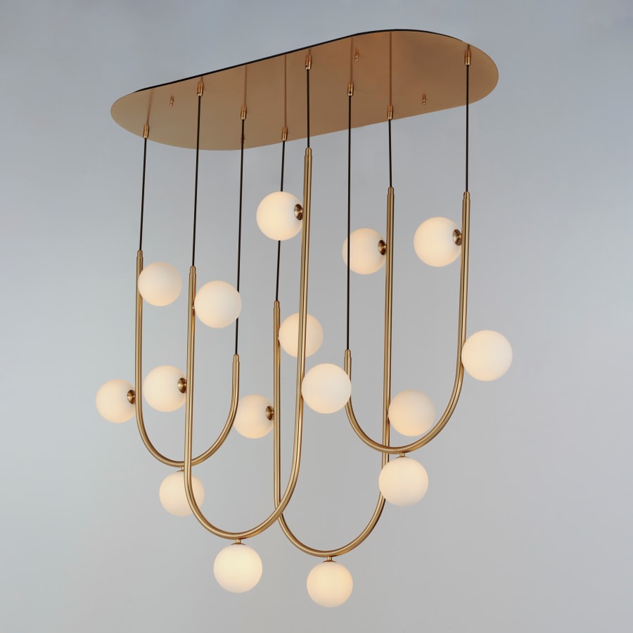 Studio M Contour 16 Light 52" Wide LED Abstract Linear Pendant by Nina Magon
