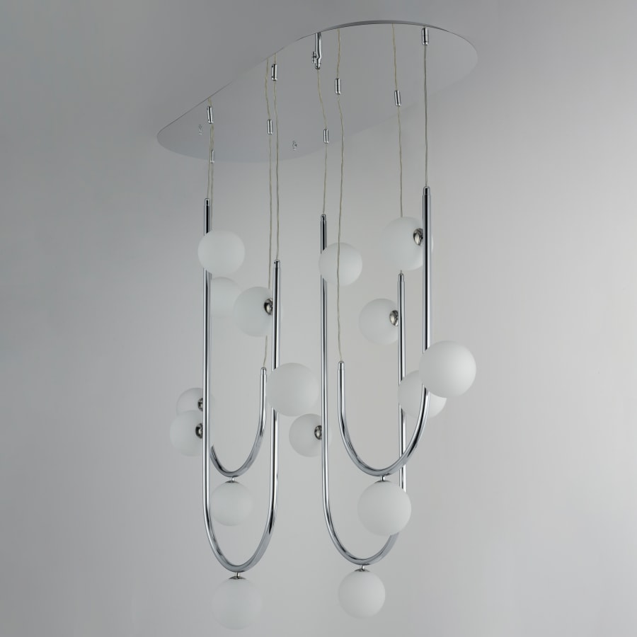 Studio M Contour 16 Light 52" Wide LED Abstract Linear Pendant by Nina Magon
