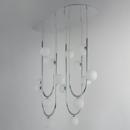 Studio M Contour 16 Light 52" Wide LED Abstract Linear Pendant by Nina Magon