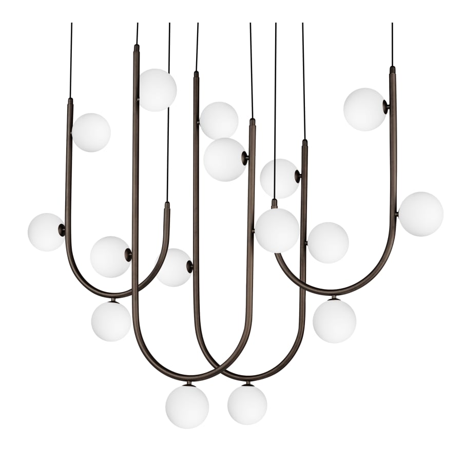 Studio M Contour 16 Light 52" Wide LED Abstract Linear Pendant by Nina Magon