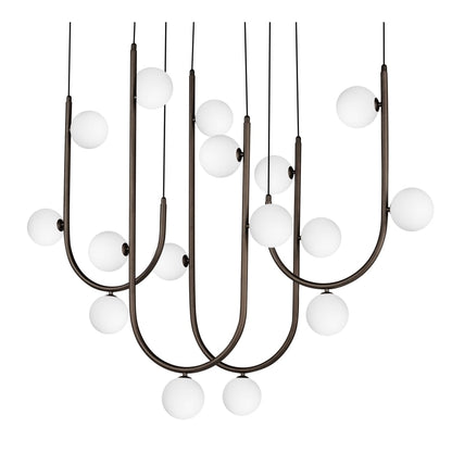 Studio M Contour 16 Light 52" Wide LED Abstract Linear Pendant by Nina Magon