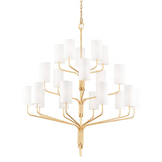 Troy Lighting Juniper 20 Light 52" Wide Chandelier with Linen Shades