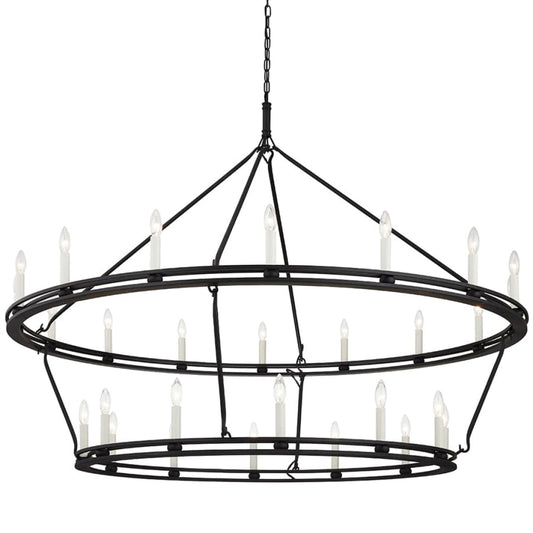 Troy Lighting Sutton 28 Light 52" Wide Taper Candle Chandelier - Textured Black