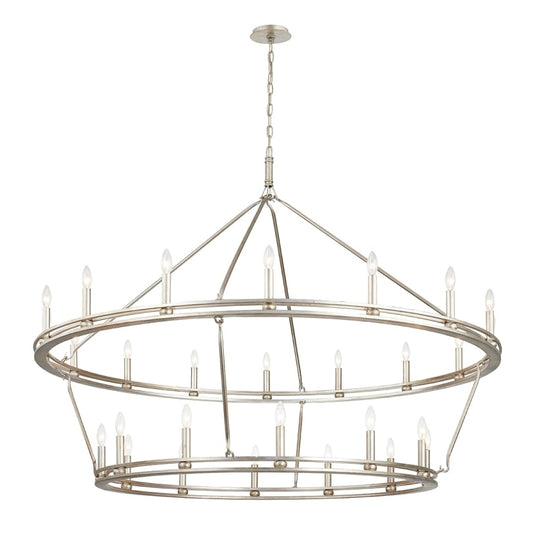 Troy Lighting Sutton 28 Light 52" Wide Taper Candle Chandelier - Champagne Silver Leaf