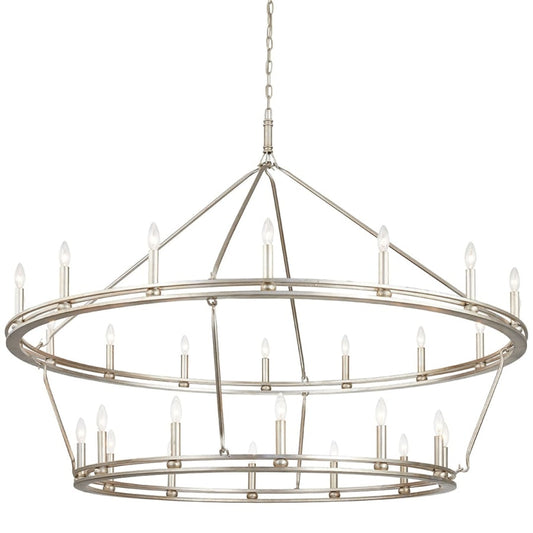 Troy Lighting Sutton 28 Light 52" Wide Taper Candle Chandelier - Champagne Silver Leaf