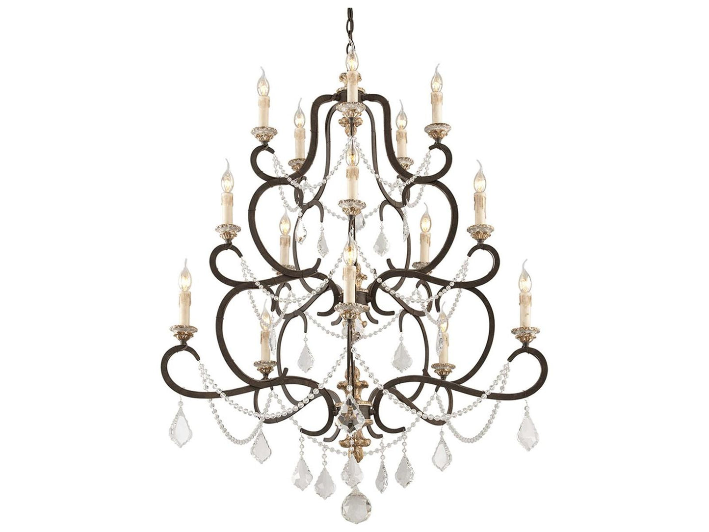 Troy Lighting 15-Light Bordeaux Chandelier in Parisian Bronze