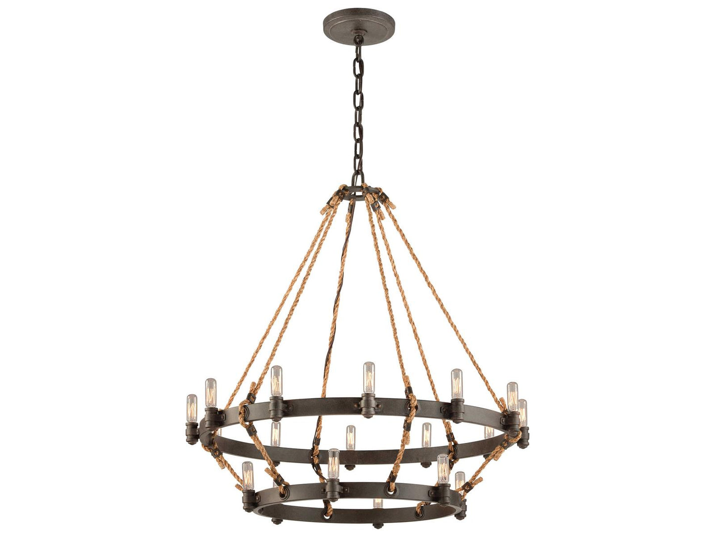 Troy Lighting 18-Light Pike Place Chandelier in Heritage Bronze