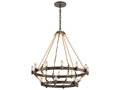 Troy Lighting 18-Light Pike Place Chandelier in Heritage Bronze