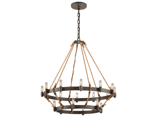 Troy Lighting 18-Light Pike Place Chandelier in Heritage Bronze