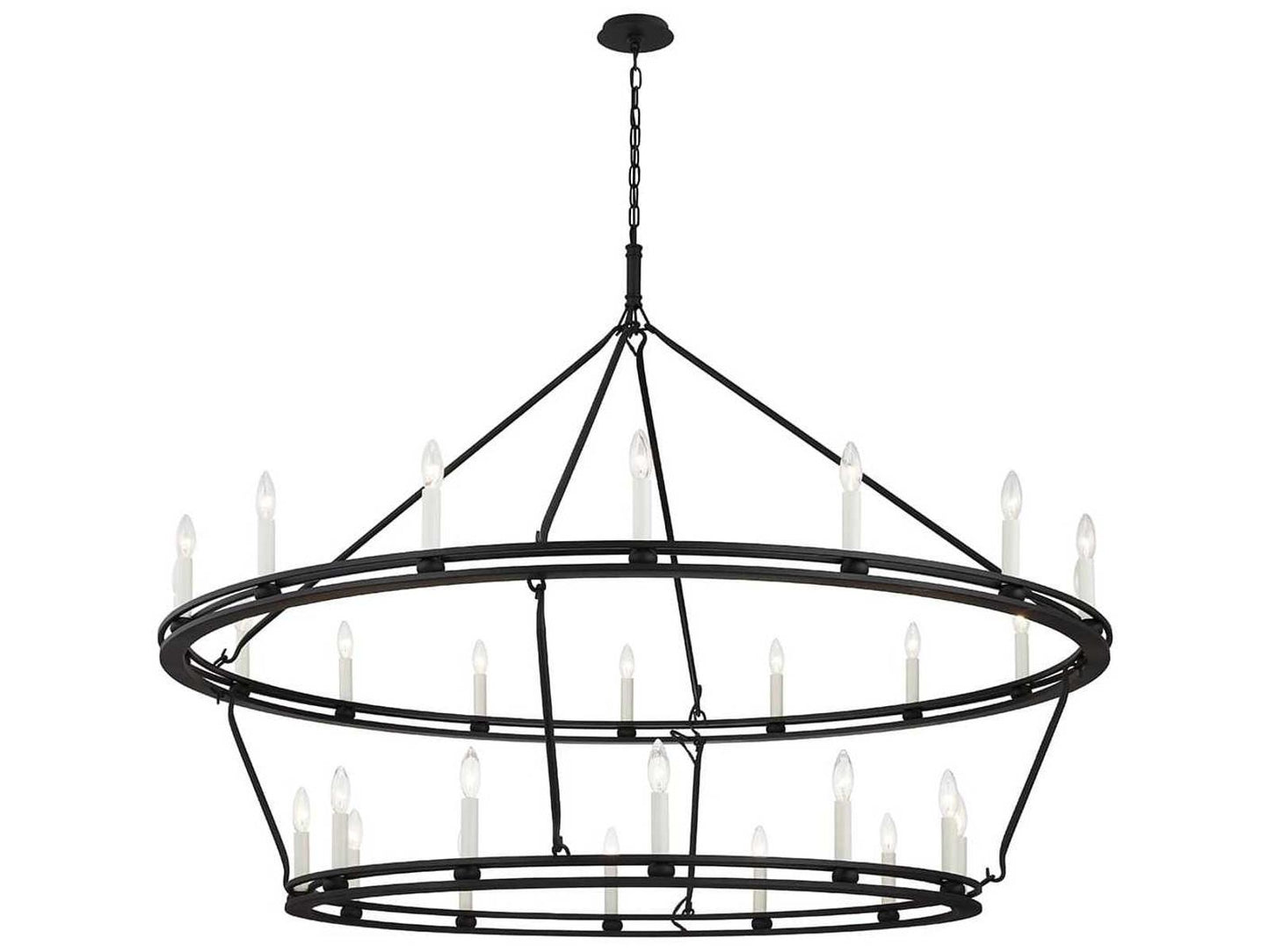 Troy Lighting 28-Light Sutton Chandelier in Textured Black