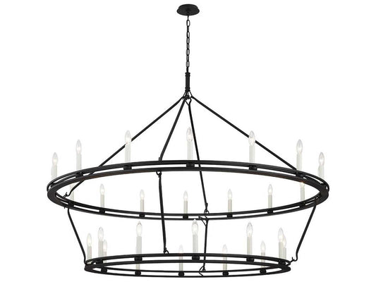 Troy Lighting 28-Light Sutton Chandelier in Textured Black
