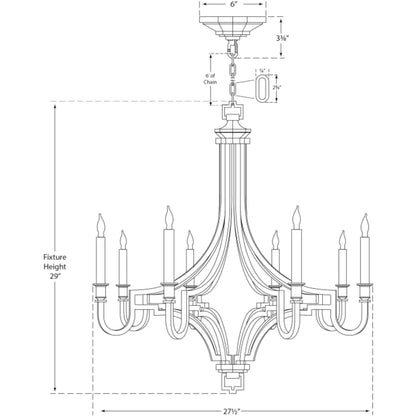 Visual Comfort Mykonos 28" Small Chandelier by E. F. Chapman