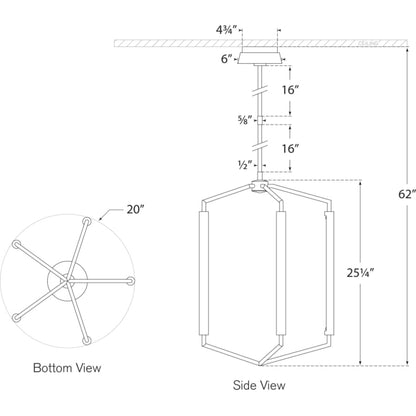 Visual Comfort Appareil 20" Medium LED Lantern by Kelly Wearstler