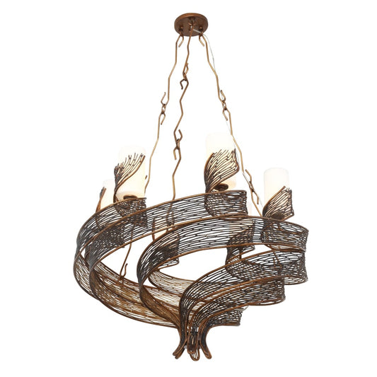 Varaluz Flow 6 Light 29" Hand Forged Recycled Steel Chandelier