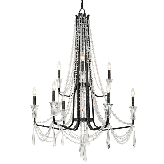 Varaluz Barcelona 9 Light 35" Wide Crystal Chandelier