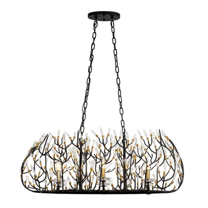 Varaluz Bask 6 Light 36" Wide Crystal Linear Pendant