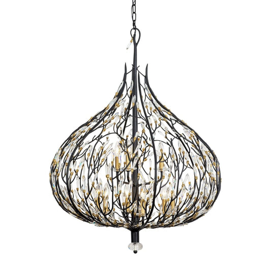 Varaluz Bask 9 Light 32" Wide Crystal Abstract Chandelier