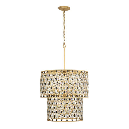 Varaluz Windsor 7 Light 25" Wide Crystal Waterfall Chandelier