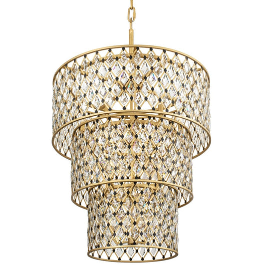 Varaluz Windsor 13 Light 32" Wide Crystal Waterfall Chandelier