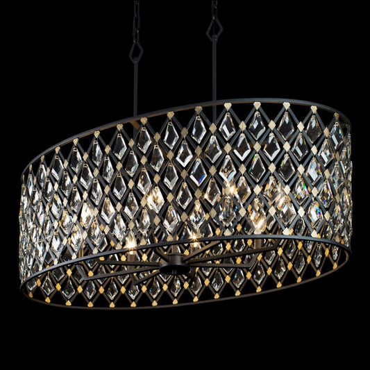 Varaluz Windsor 8 Light 36" Wide Crystal Drum Chandelier