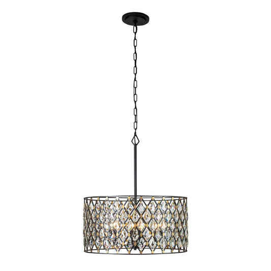 Varaluz Windsor 6 Light 25" Wide Crystal Drum Chandelier