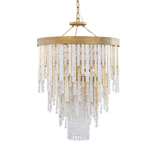 Varaluz Lafayette 7 Light 24" Wide Crystal Waterfall Chandelier