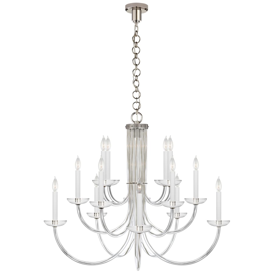 Visual Comfort Wharton 38" Chandelier in Clear Acrylic by AERIN