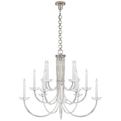 Visual Comfort Wharton 38" Chandelier in Clear Acrylic by AERIN
