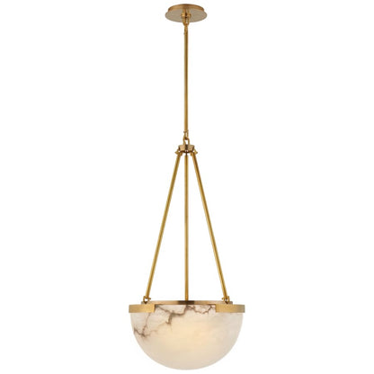 Visual Comfort Melange 15" Small Pendant with Alabaster Shade by Kelly Wearstler