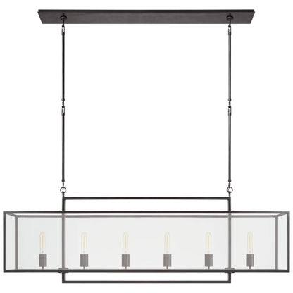 Visual Comfort Halle 56" Large Linear Pendant with Clear Glass by Ian K. Fowler