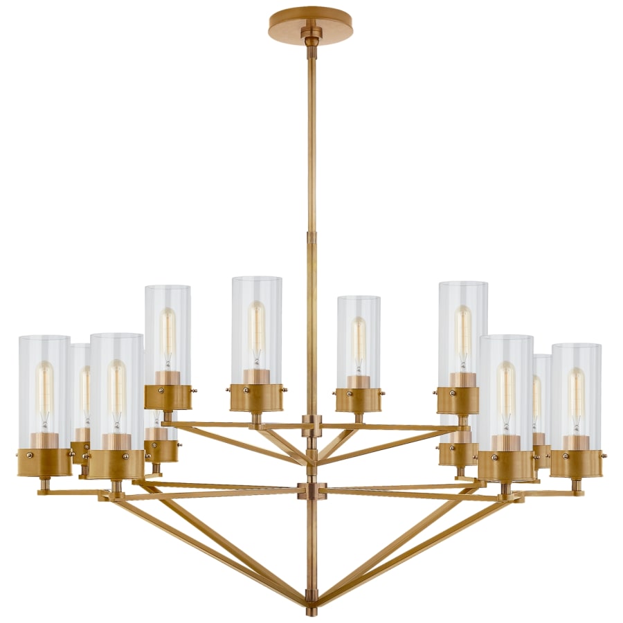 Visual Comfort Marais 45" Large Chandelier with White Glass by Thomas O'Brien