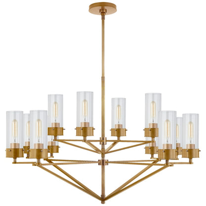 Visual Comfort Marais 45" Large Chandelier with White Glass by Thomas O'Brien