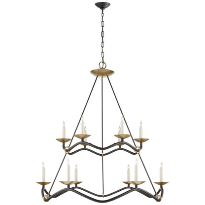 Visual Comfort Choros 37" Two-Tier Chandelier by Barry Goralnick