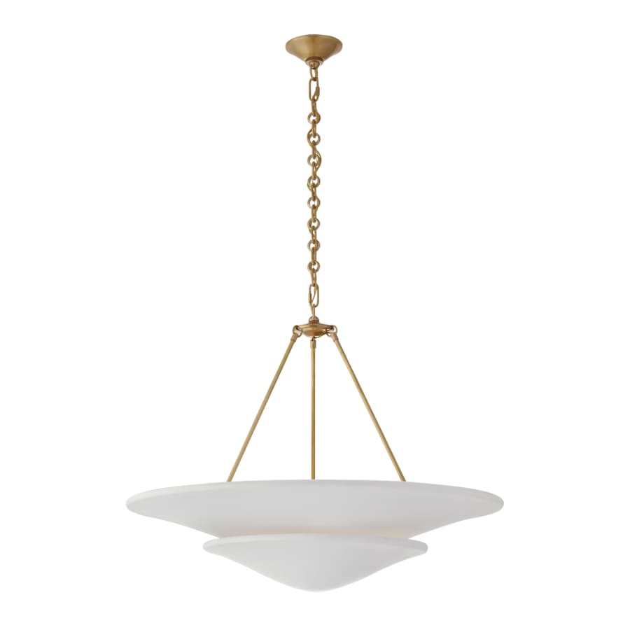 Visual Comfort Mollino 32" Large Tiered Chandelier with Plaster White Shade by AERIN