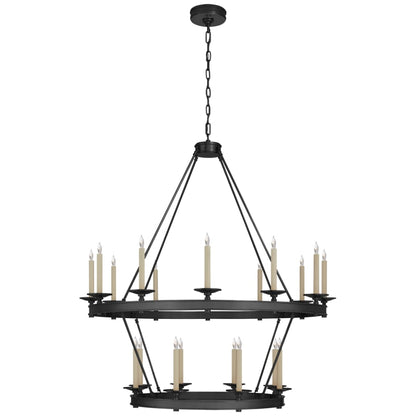 Visual Comfort Launceton 43" Large Two Tiered Chandelier By Chapman & Myers