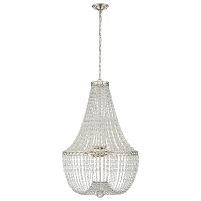 Visual Comfort Linfort 24" Basket Form Chandelier with Clear Glass Trim by E.F. Chapman