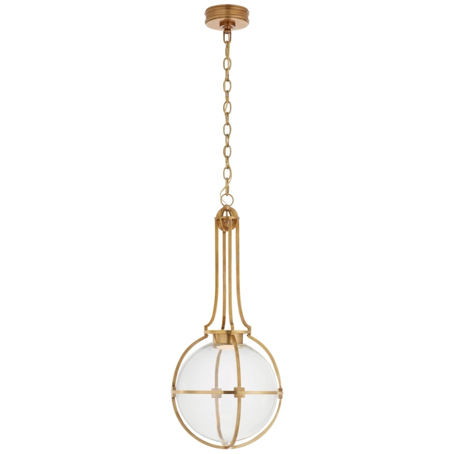 Visual Comfort Gracie 13" Medium Captured Globe LED Pendant with Clear Glass by Chapman & Myers
