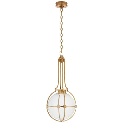 Visual Comfort Gracie 13" Medium Captured Globe LED Pendant with Clear Glass by Chapman & Myers