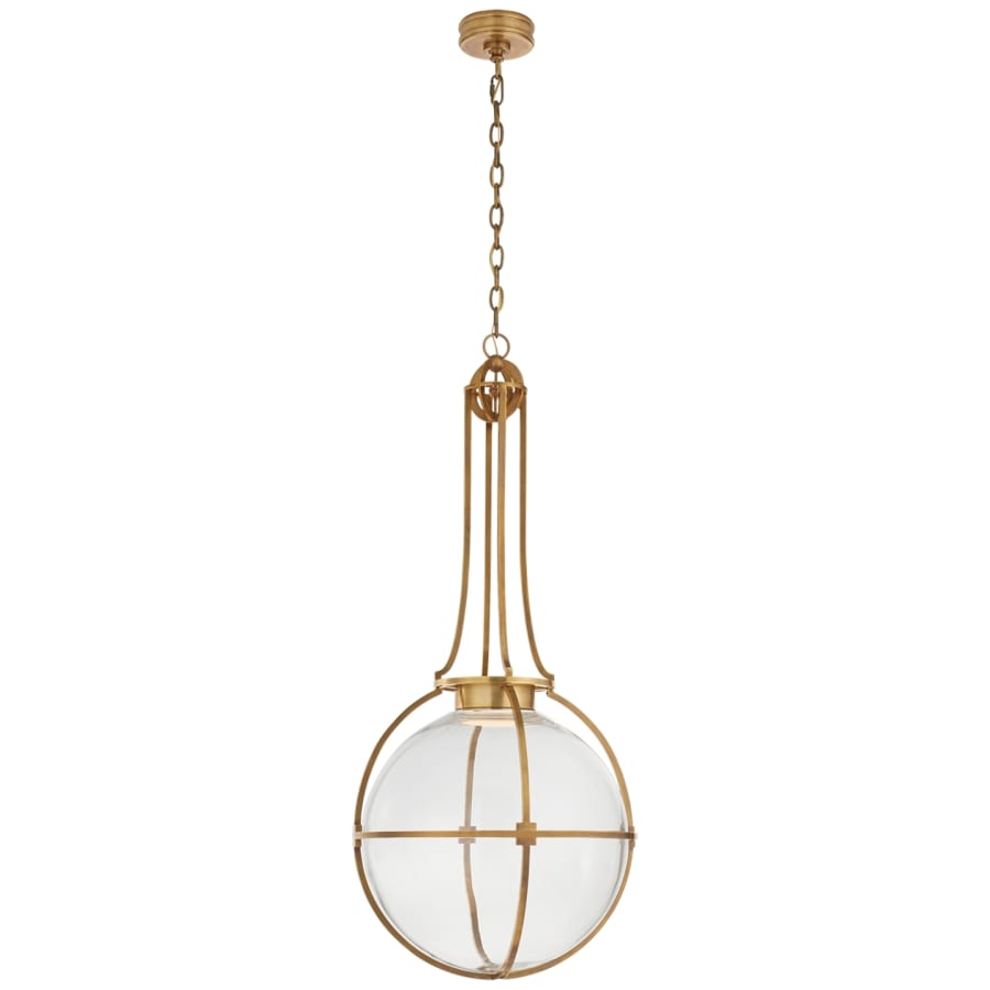 Visual Comfort Gracie 19" Large Captured Globe LED Pendant with Clear Glass by Chapman & Myers