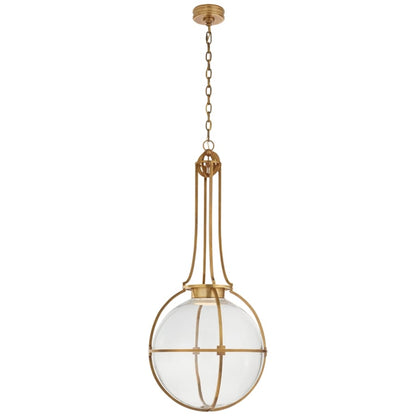 Visual Comfort Gracie 19" Large Captured Globe LED Pendant with Clear Glass by Chapman & Myers
